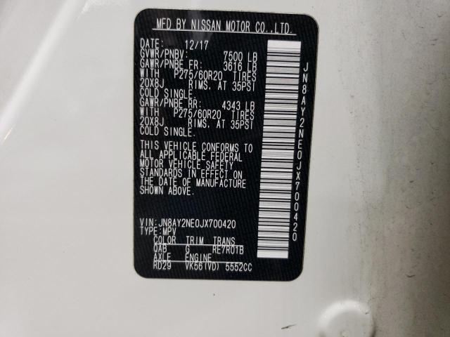 2018 NISSAN ARMADA PLA - JN8AY2NE0JX700420