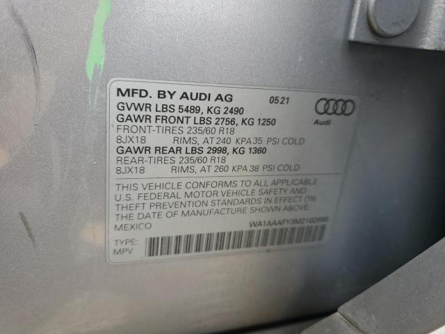 VIN WA1AAAFY3M2102899 2021 Audi Q5, Premium no.13