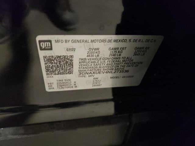 2022 CHEVROLET EQUINOX LT - 3GNAXUEV4NL273536