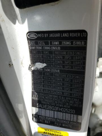 VIN SALVE2BG3FH025233 2015 Land Rover Range Rover, ... no.12