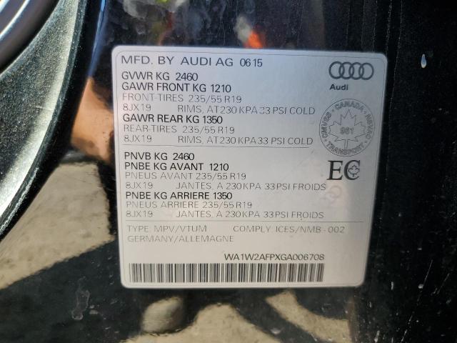 2016 AUDI Q5 TECHNIK WA1W2AFPXGA006708