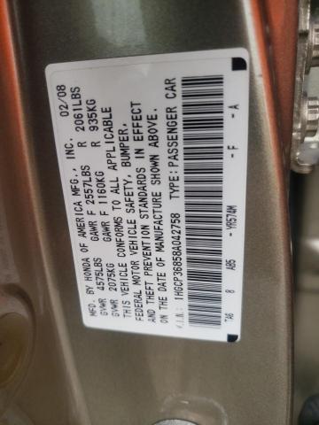 2008 HONDA ACCORD EXL 1HGCP36858A042758  67296164