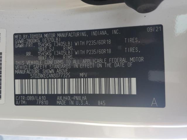 2022 TOYOTA SIENNA LIM - 5TDZRKEC4NS077325