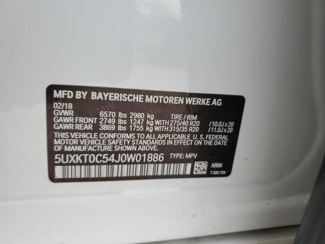 VIN 5UXKT0C54J0W01886 2018 BMW X5, Xdr40E no.12