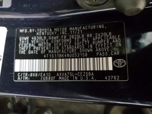 VIN 4T1S11BK4NU053158 2022 Toyota Camry, SE no.13