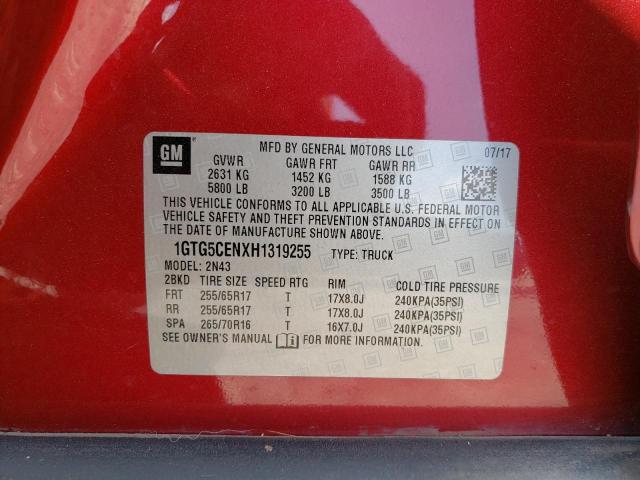 2017 GMC CANYON SLE - 1GTG5CENXH1319255