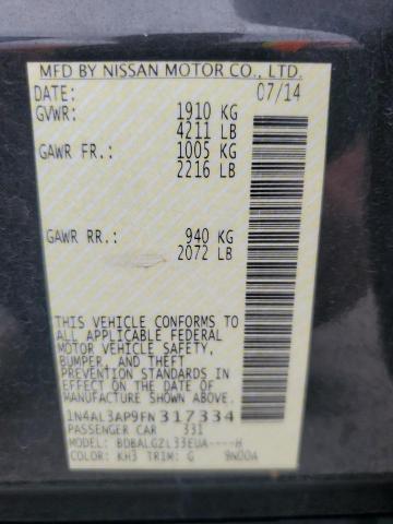 2015 NISSAN ALTIMA 2.5 - 1N4AL3AP9FN317334