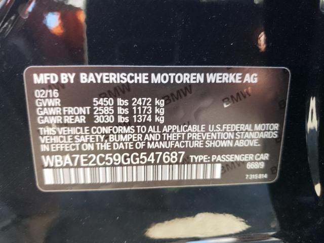 VIN WBA7E2C59GG547687 2016 BMW 7 Series, 740 I no.13