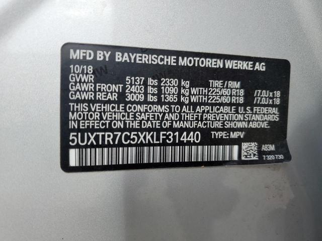 VIN 5UXTR7C5XKLF31440 2019 BMW X3 no.13