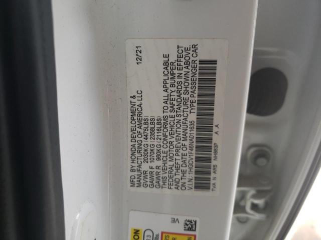 VIN 1HGCV1F46NA011635 2022 Honda Accord, Sport Se no.12