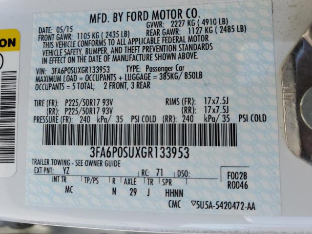 VIN 3FA6P0SUXGR133953 2016 Ford Fusion, Titanium Phev no.12