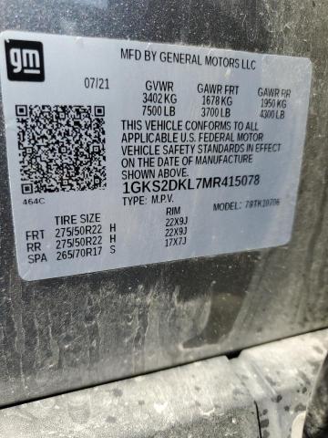 2021 GMC YUKON DENA - 1GKS2DKL7MR415078