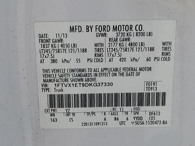 2013 FORD F150 SUPER 1FTVX1ET9DKG37330  65519934