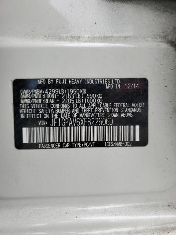 2015 SUBARU IMPREZA SP JF1GPAV6XF8226060  67391014