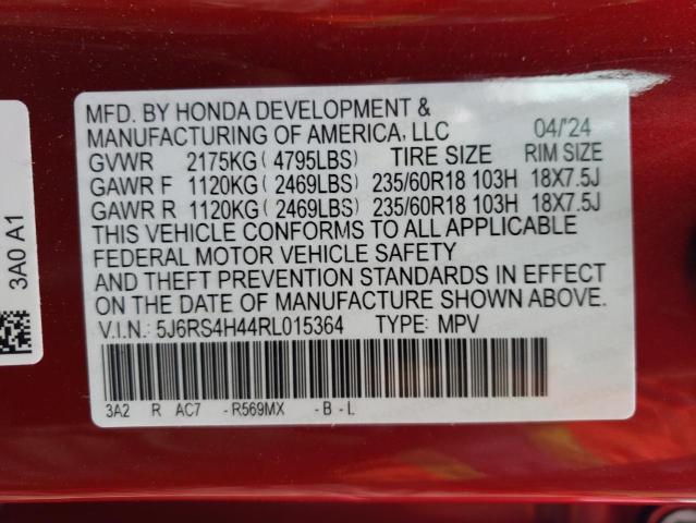 VIN 5J6RS4H44RL015364 2024 Honda CR-V, EX no.12