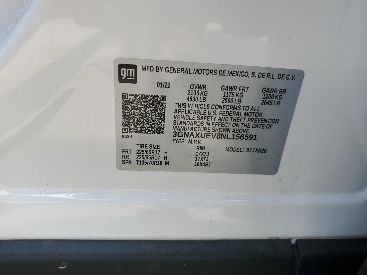 Lot #2978825938 2022 CHEVROLET EQUINOX LT