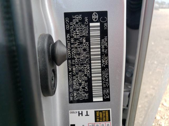 2020 TOYOTA PRIUS L - JTDKARFU7L3116934