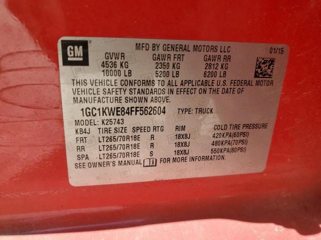 2015 CHEVROLET SILVERADO - 1GC1KWE84FF562604