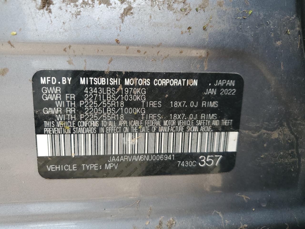 Lot #2979341621 2022 MITSUBISHI OUTLANDER