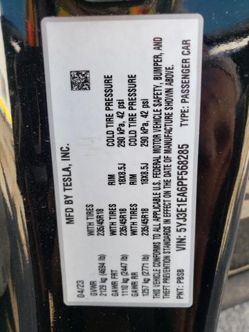 2023 TESLA MODEL 3 - 5YJ3E1EA6PF568285