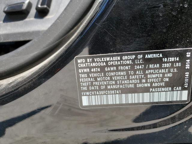 2015 VOLKSWAGEN PASSAT SEL - 1VWCV7A35FC036741