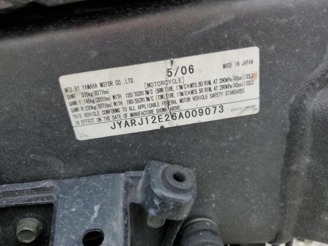 2006 YAMAHA YZFR6 L JYARJ12E26A009073