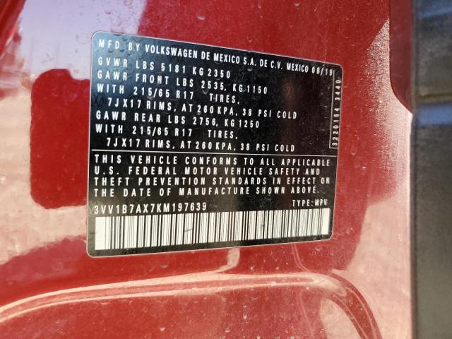 2019 VOLKSWAGEN TIGUAN S - 3VV1B7AX7KM197639
