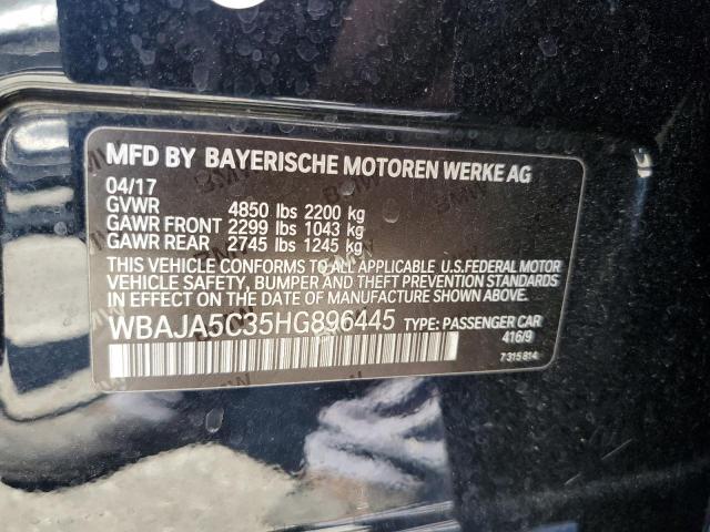 VIN WBAJA5C35HG896445 2017 BMW 5 Series, 530 I no.12