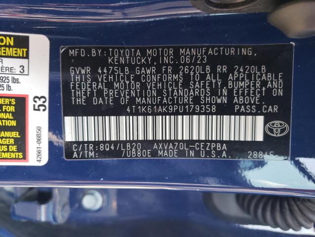 VIN 4T1K61AK9PU179358 2023 Toyota Camry, Xse no.12