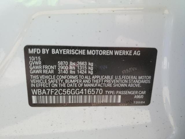 VIN WBA7F2C56GG416570 2016 BMW 7 Series, 750 XI no.12