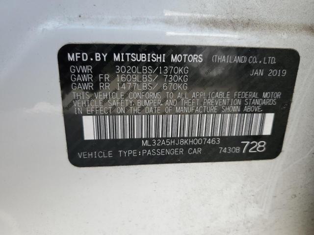 2019 MITSUBISHI MIRAGE LE ML32A5HJ8KH007463