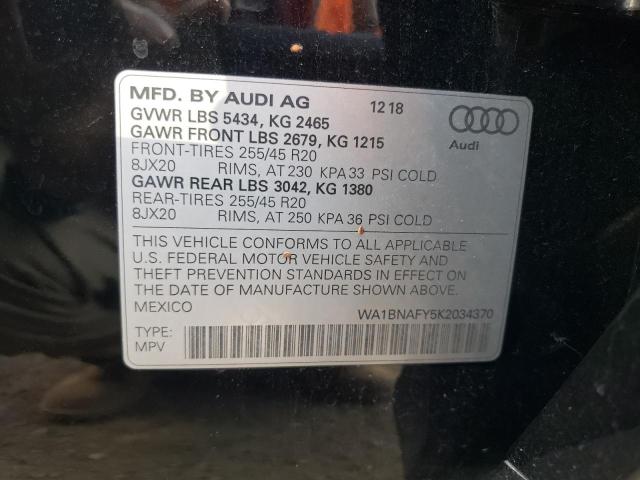 VIN WA1BNAFY5K2034370 2019 Audi Q5, Premium Plus no.12