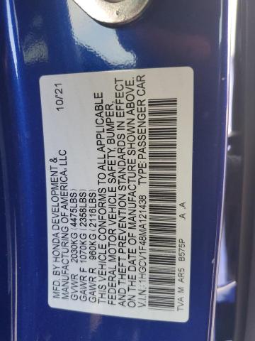 2021 HONDA ACCORD SPO - 1HGCV1F48MA121438
