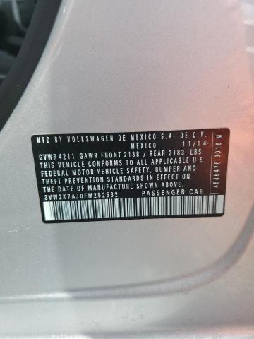 2015 VOLKSWAGEN JETTA BASE 3VW2K7AJ0FM252532