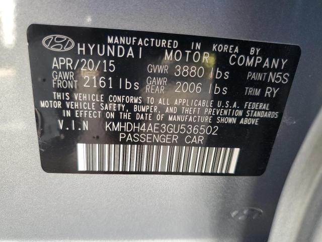 2016 HYUNDAI ELANTRA SE - KMHDH4AE3GU536502