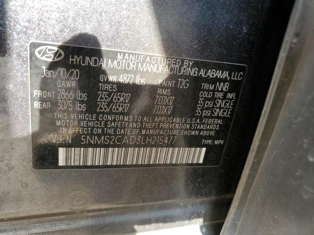 2020 HYUNDAI SANTA FE S 5NMS2CAD3LH215477  67452464