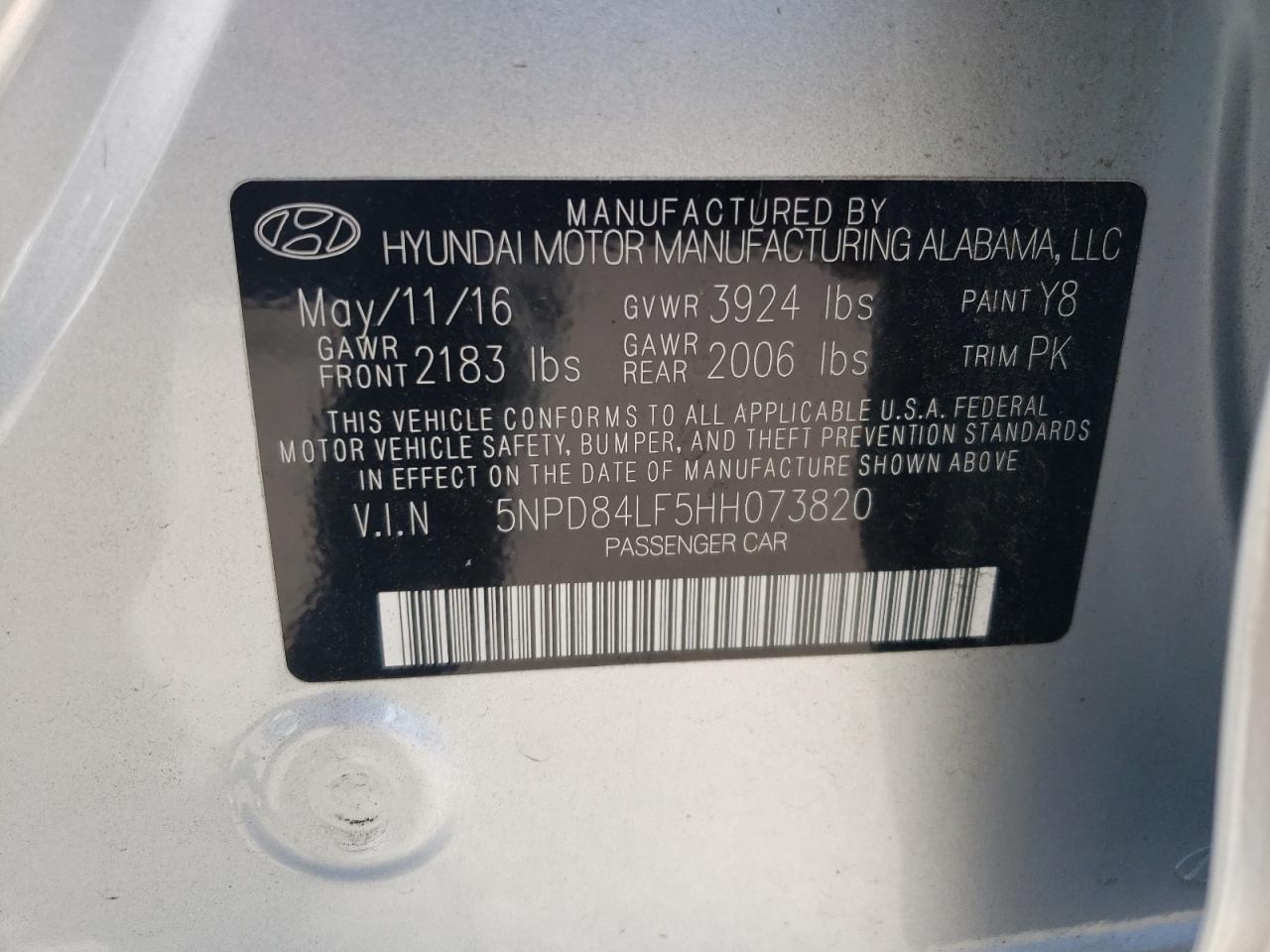 Lot #2888790519 2017 HYUNDAI ELANTRA SE