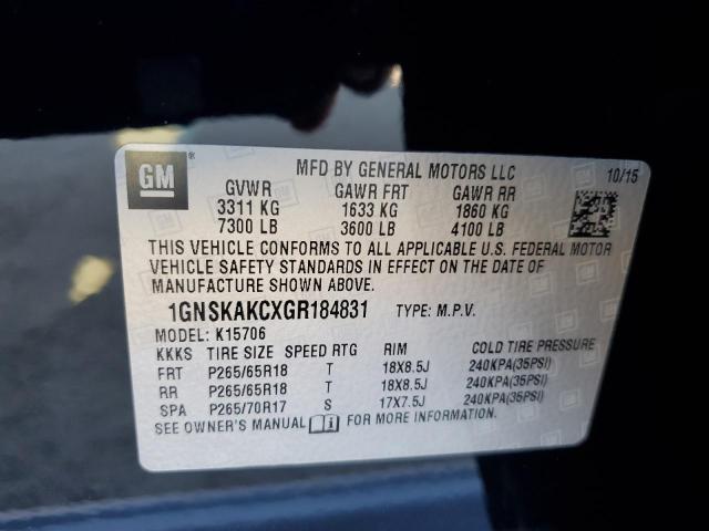 2016 CHEVROLET TAHOE K150 - 1GNSKAKCXGR184831