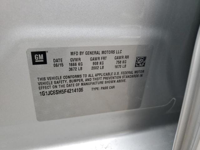 2015 CHEVROLET SONIC LT - 1G1JC6SH5F4214106