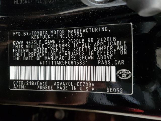 VIN 4T1T11AK9PU815831 2023 Toyota Camry, Se Night S... no.13