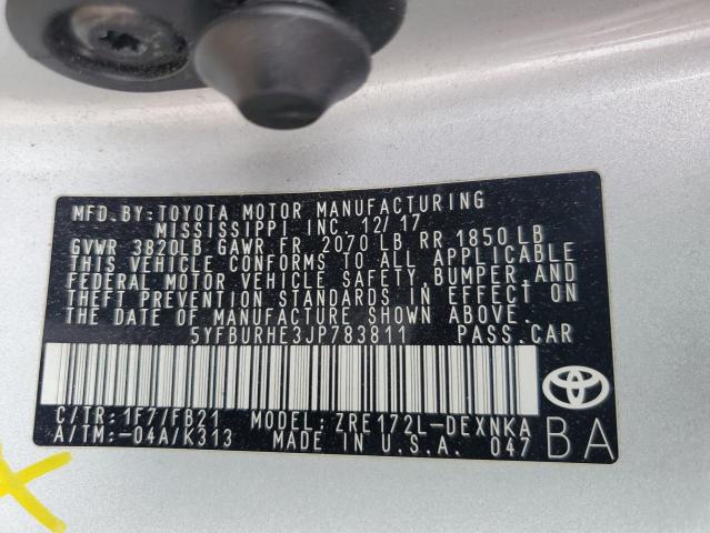 2018 TOYOTA COROLLA L - 5YFBURHE3JP783811