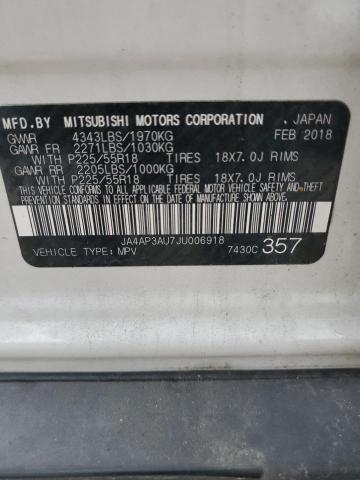 2018 MITSUBISHI OUTLANDER - JA4AP3AU7JU006918