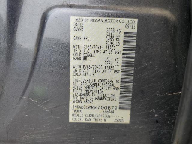 2016 NISSAN FRONTIER S - 1N6AD0EV9GN700672