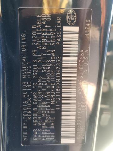 2022 TOYOTA CAMRY SE - 4T1G11BKXMU047353