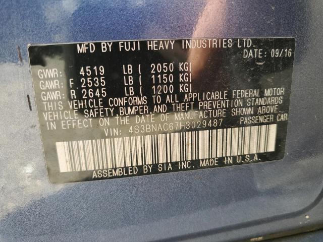 2017 SUBARU LEGACY 2.5 - 4S3BNAC67H3029487