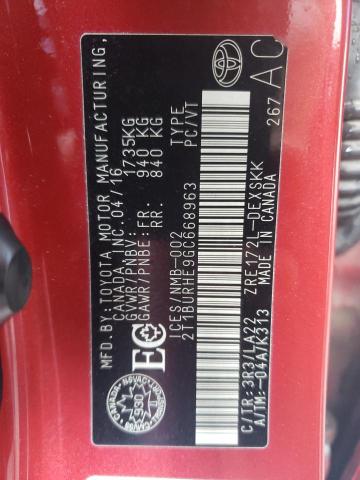 2016 TOYOTA COROLLA L - 2T1BURHE9GC668963