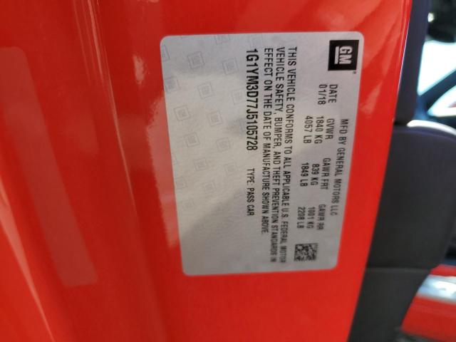 2018 CHEVROLET CORVETTE S - 1G1YM3D77J5105728