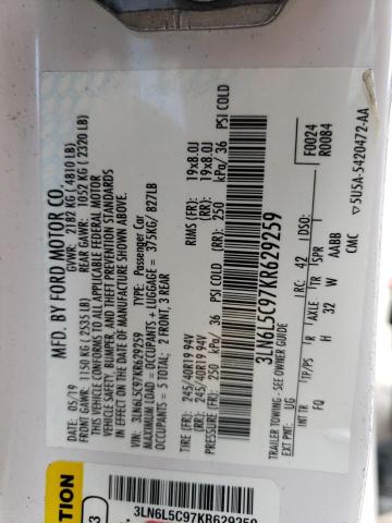 2019 LINCOLN MKZ RESERV - 3LN6L5C97KR629259