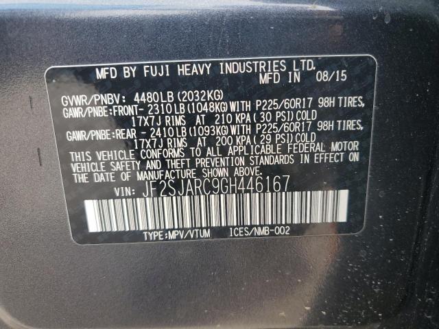 2016 SUBARU FORESTER 2 - JF2SJARC9GH446167