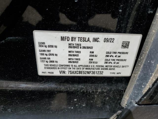 2022 TESLA MODEL X - 7SAXCBE52NF361232